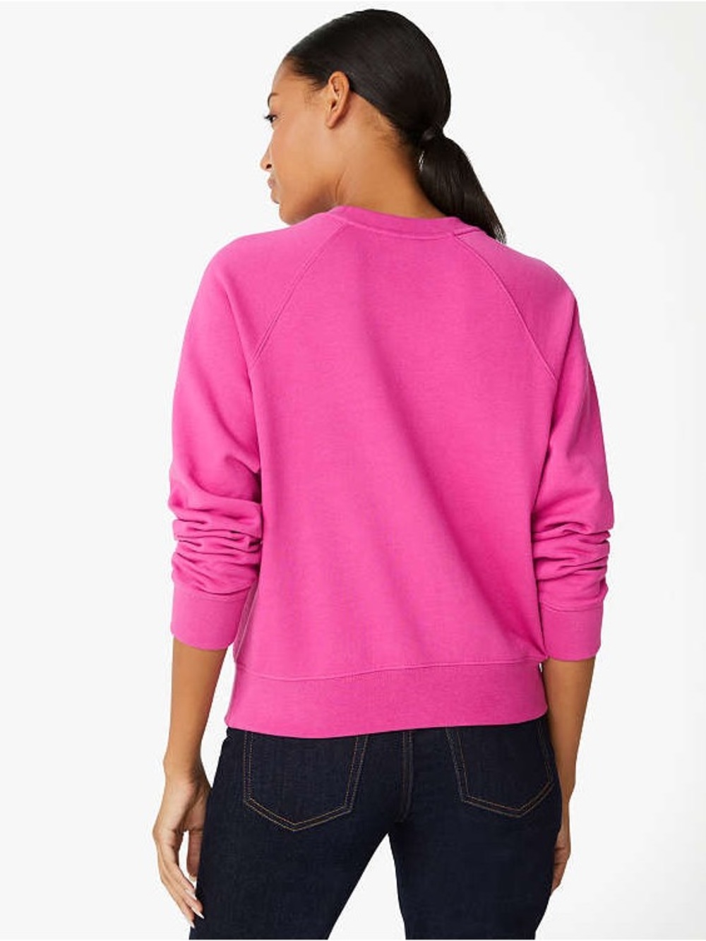 Kate Spade Embroidered Logo Sweatshirt Hot Pink Large - Picture 2 of 5